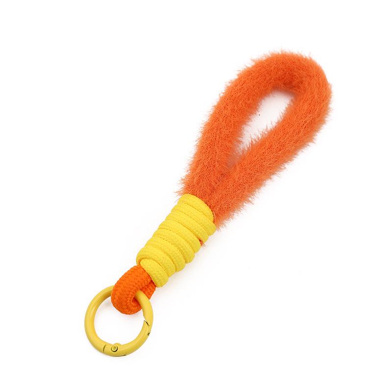 Creative Plush Mobile Phone Wrist Lanyard - Fashionable Anti-Drop Keychain with Single Buckle for Autumn and Winter