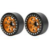 2Pcs 1.9 in RC Car Adhesivefree Aluminium Alloy Wheel Hub 8 Round Hole Accessory(black gold )