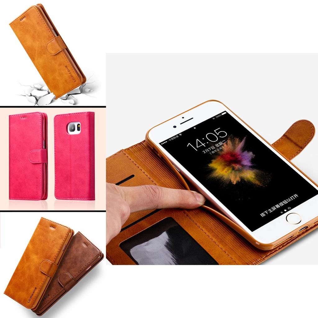 For X Iphone 6s 7 8 Plus Slim Flip Magnetic Leather Case Card Wallet Cover Stand