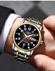 Men's Luminous Dual-Calendar Waterproof Fashion Watch with Alloy Steel Band