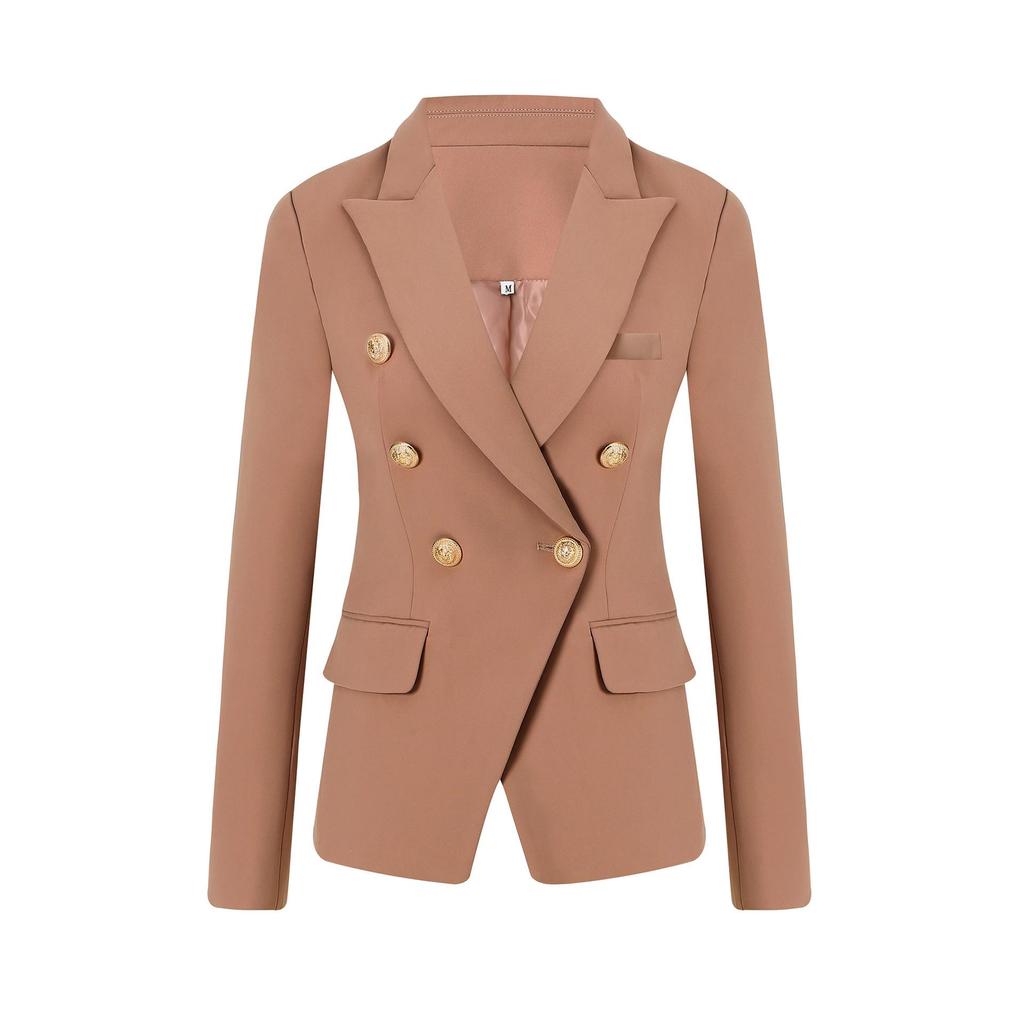 2021 Solid Color Double-Breasted Slim Fit Suit - Multi-color European/American Style