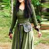 Medieval Retro Round Neck Long-sleeved Slim-fitting Dress, Renaissance Long Cosplay Performance Dress for Women