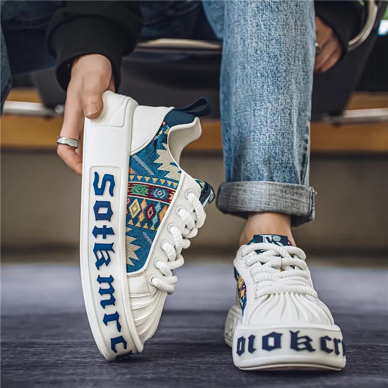 Fashion Brand Men's Shoes 2024 Summer Shoes Breathable Fashion Trend Shell Head Joker Trend Breathable Thick-soled Daddy Shoes