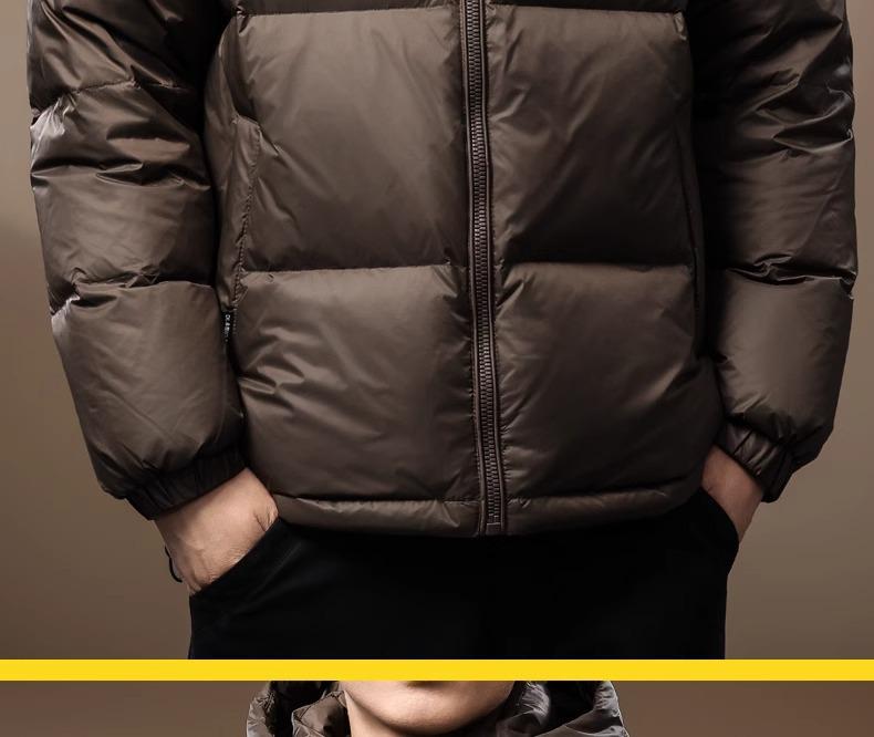 Men's Italian Winter Thick Hooded Down Jacket - 90% Duck Down, Short, Loose, Plus Size Puffer.
