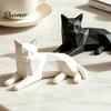 Minimalist Geometric Cat Figurines 3D Printed Figurine, Desktop Sculpture for Lovers, Creative Desk Accessories Women Nordic Style Small Animal Statue