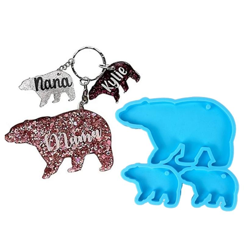 Handmade Necklace Earrings UV Resin Mold Animal Families Pendants Silicone Molds Animal Family Keychain Casting Mold