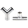 8 12.7 16 19 25 32 38 45 51 -108 mm SUS 304 316 Stainless Steel Hose Barb Y Shape Tee 3 Ways Sanitary Pipe Fitting Connector