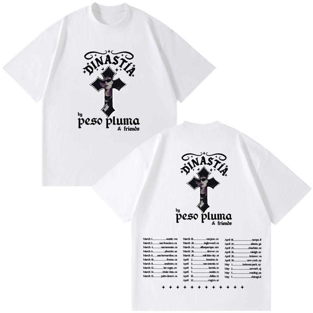 Peso Pluma Dinastia TOUR 2026 Print Tshirt Men Women Fashion Casual Tshirt Shortsleeved Cotton Hiphop Tshirts Streetwear