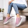 TUINANLE Sapatos femininos plataforma com strass, sola grossa, rosa, tênis de grife, cristal brilhante, tênis casuais da moda