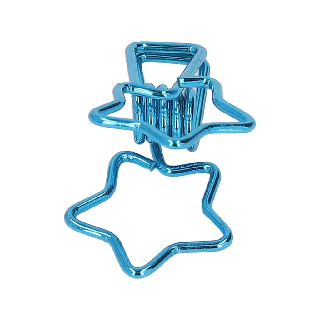 100pcs Star   Clips for Student Cute Cartoon Strong Clamping Force Sturdy Metal Paper Clamps for Account Tickets