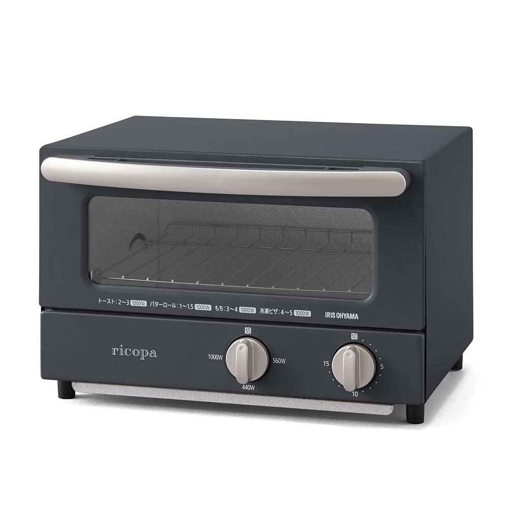 

Iris Ohyama Toaster 2 3 Levels of Timer Setting Easy to Slide Open Gray Oven, Pieces, Firepower, Function, Clean, Door, ricopa, EOT-R021-H