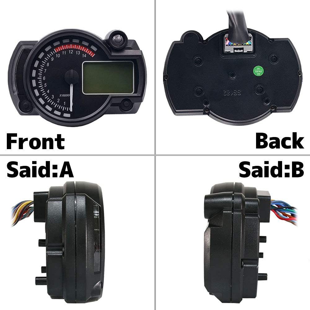 Universal Motorcycle Motorcycle LCD 7 Color Switching Multimeter All-in-One Digital Speedometer Analog Tachometer DC