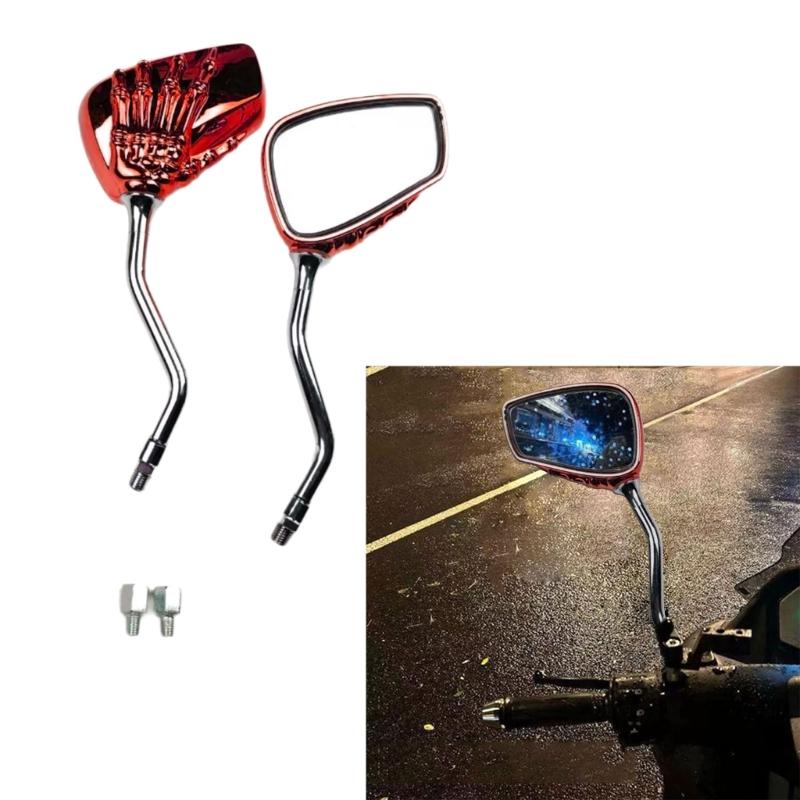 1 Pair Motorcycle Rearview Skeleton Hand Side Adjustable Scooters Rear View Motorbike Accessories