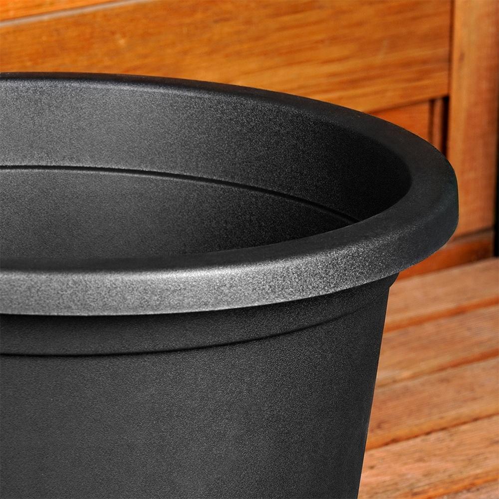 Large Garden Pot Outdoor Plastic Round Pot Black 34x24 cm