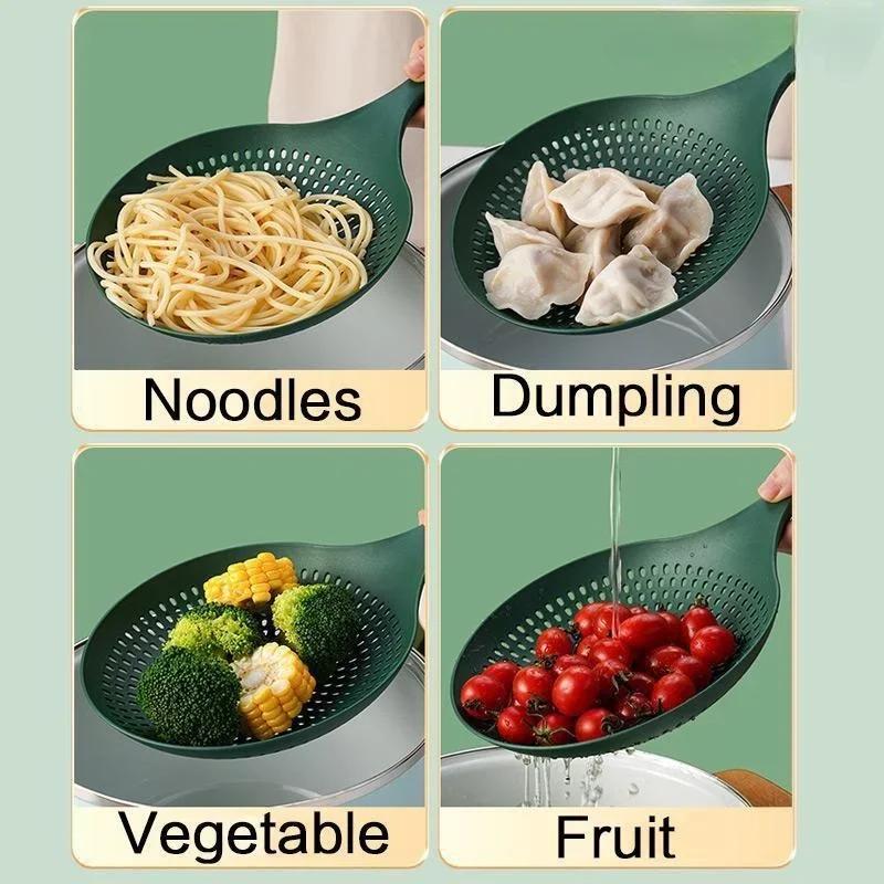 Grande Mestolo Colino Scolapasta in Plastica Resistente al Calore Cucchiaio per Pasta Pala Drenaggio Cibo per Cucinare e Cuocere al Forno Scolapasta Forato