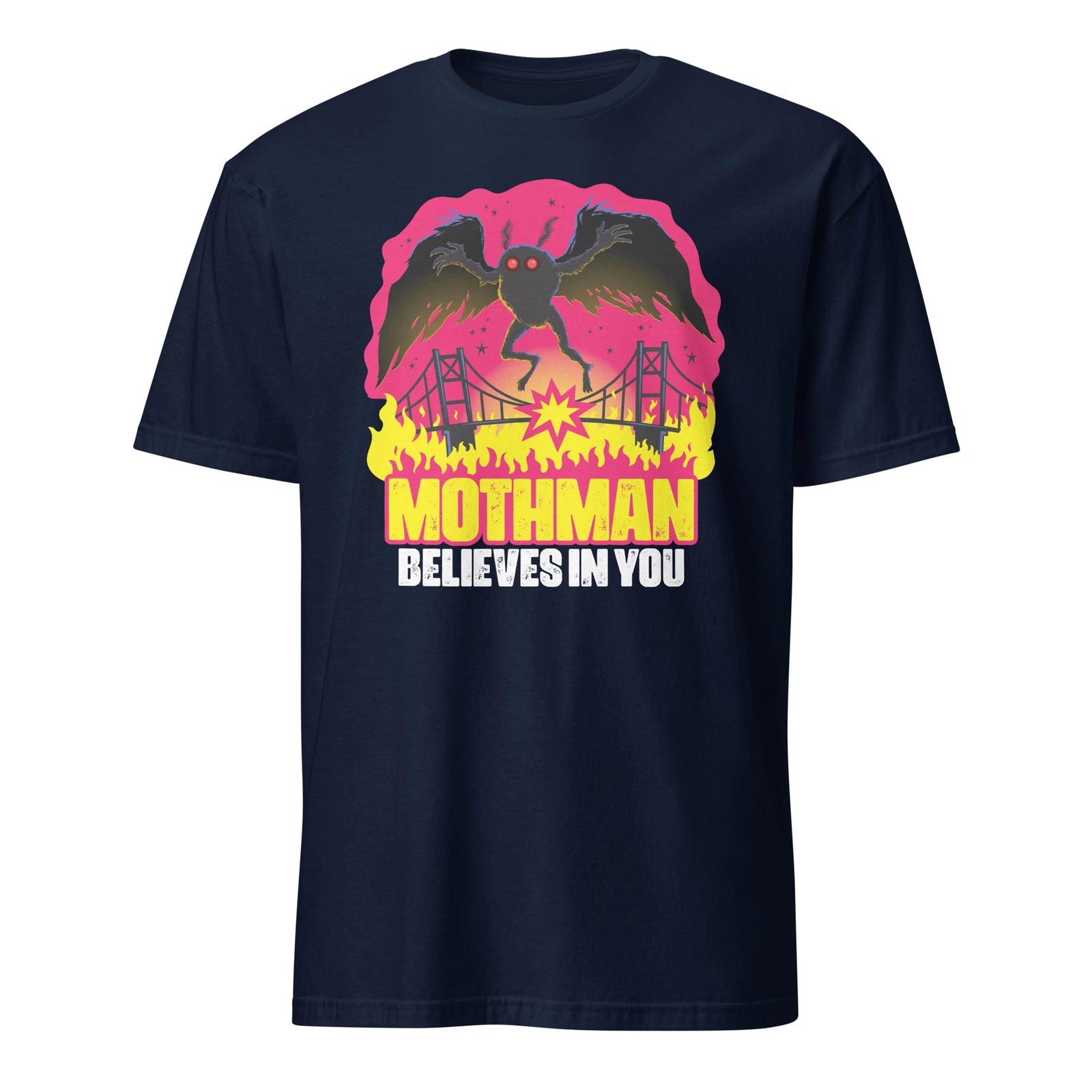 Cryptid Shirt Mothman Believes In You Cryptozoology T-Shirt Size S-3XL Gift Tee L