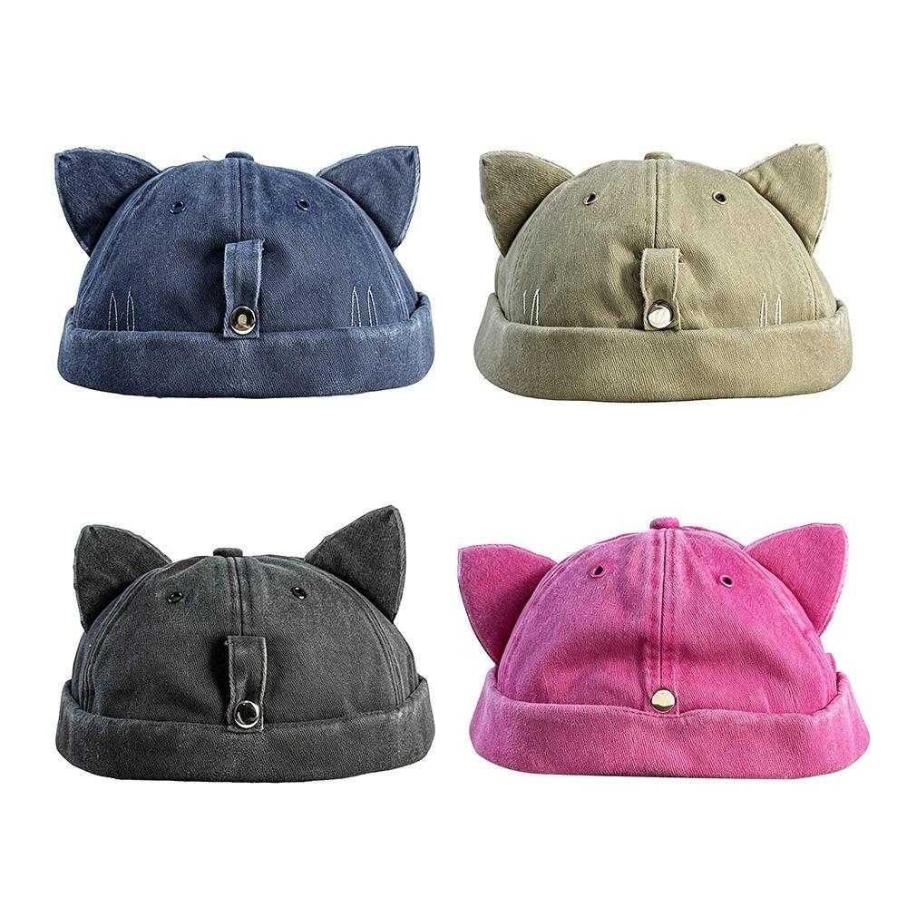 Adjustable Cat Ears Brimless Hat Sun protection Beanie Cap Cute Sun Hats