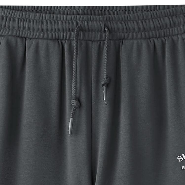 Skechers Comfortable Soft Durable Lace-Up Knitted Sports Pants Women Pants Oyster-Black L225W175-02KY
