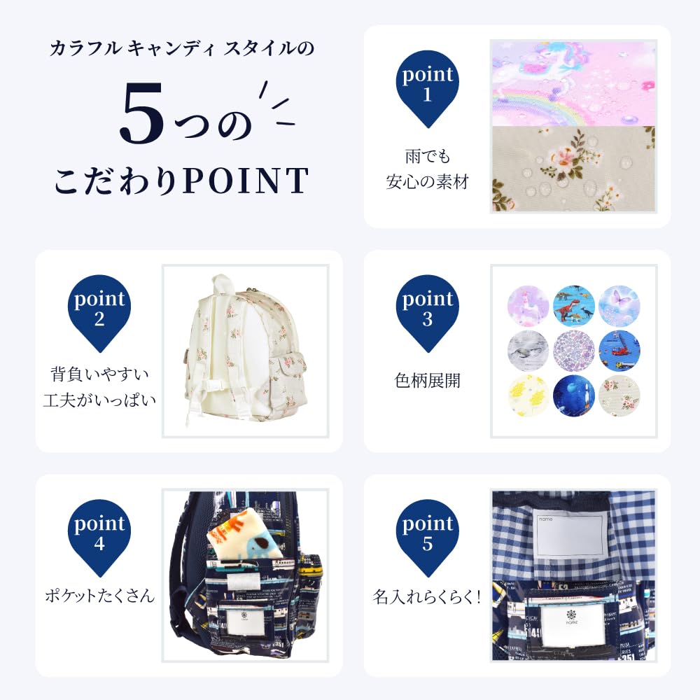 COLORFUL CANDY STYLE School with Blue Lagoon Reflective NN882500 Backpack, Water-Repellent, Lightweight, Reflectors, Design, Water-Repellent,