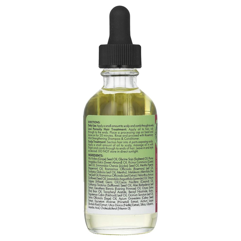 Mielle Lightweight Scalp and Hair Strengthening Oil, Rosemary Mint, 2 Fl Oz (59 Ml)