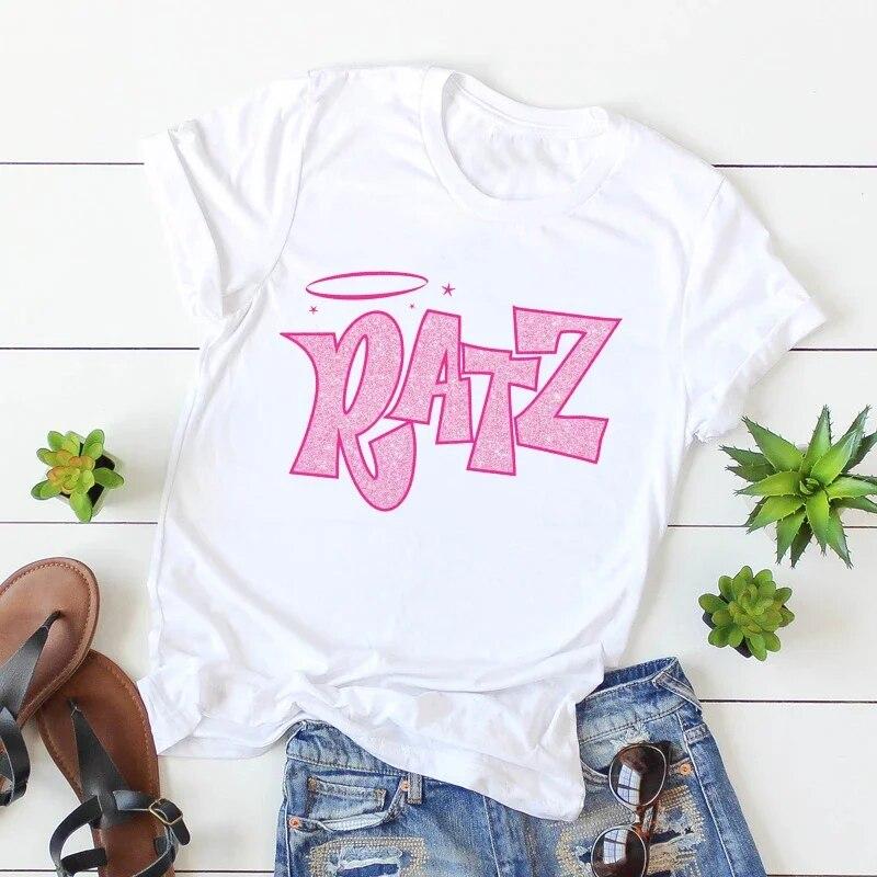 Woman Kawaii Ratz Mouse Tree Print Harajuku Summer Unisex Tshirts Casual Round Neck Short Slee Top Tee Shirt Women T-shirt Drop Ship