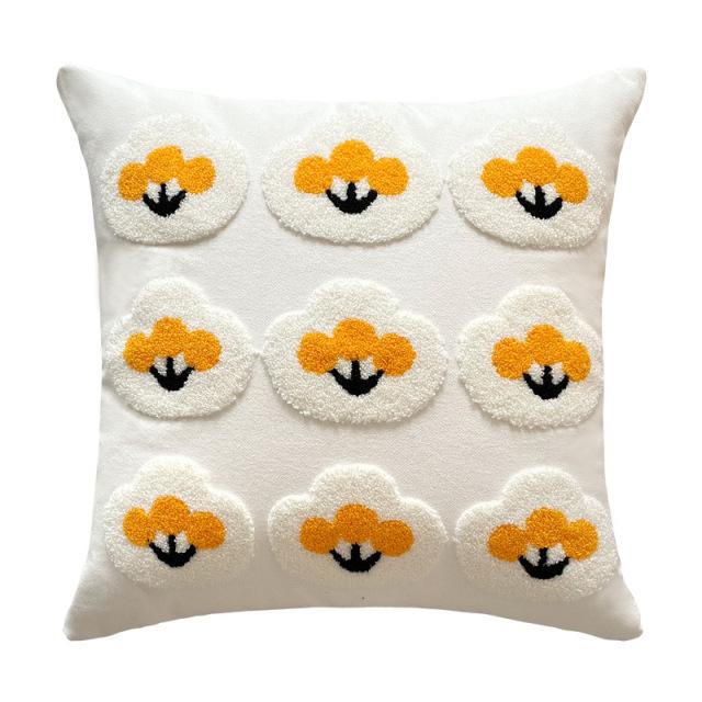 Fresh Daisy Flowers Sofa Pillow Case Ins Style Living Room Sofa Waist Pillow Sleeping Pillow Cushion Bedside Cushion
