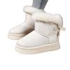 Fleece Thickened Snow Boots Winter New Thick-soled Fluffy Mouth Bow Warm Large-size Cotton Shoes