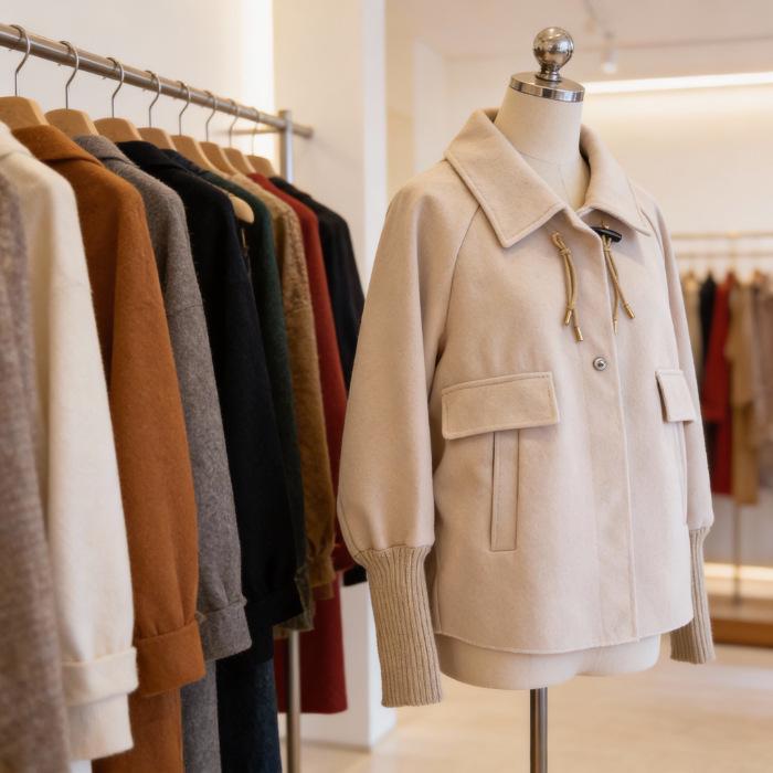 Petite Women s Korean Double-Breasted Wool Coat, 2026 Autumn/Winter Fashion XL