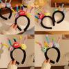 Cute Cartoon Twist Stick Hairband Women's 2023 New Hair Clip Pressed Hair Tie Wash Face Plush Headband High Skull Cap