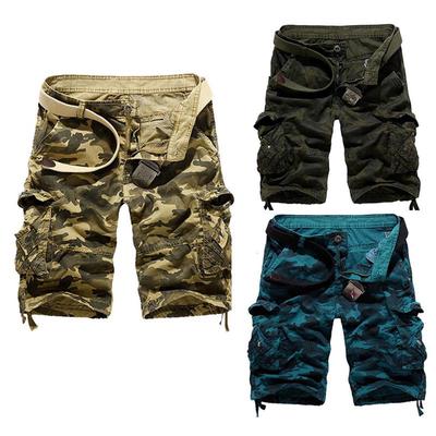 Summer Men/'s Cargo Work Casual Short Pants Multi Pockets Slim Leisure Shorts