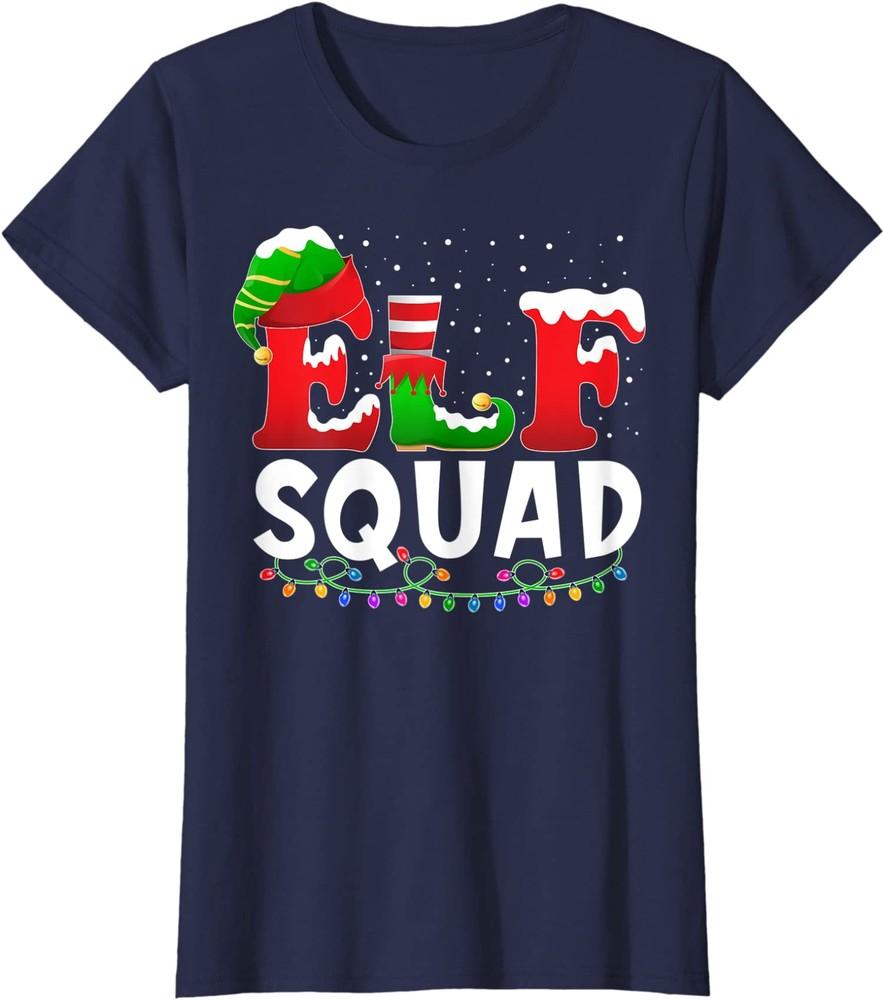 Elf Squad Christmas Matching Family Santa Claus Gift Ladies' Crewneck T-Shirt
