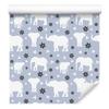 Blue and White Elephants Wallpaper for Living Room and Bedroom 50x1000