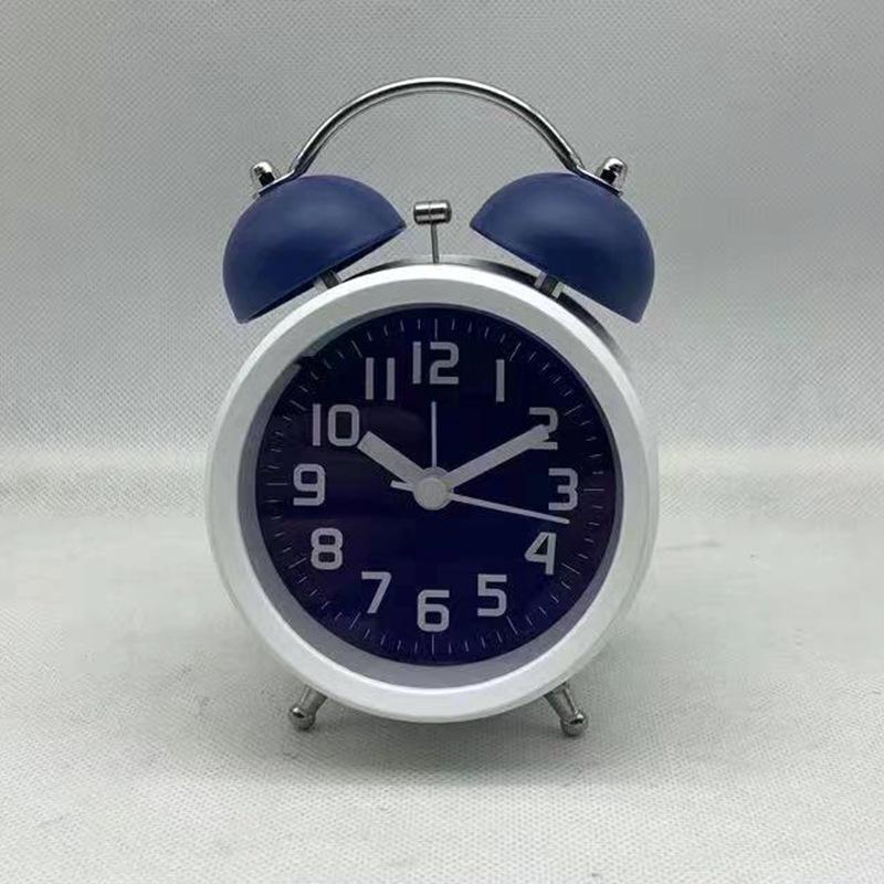 Nordic Style Clock Simple Ringing Alarm Clock Children Study Bedside Clock Night Light