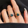 18K Gold Plated Geometric Double Layer Open Ring with Zircon - High-End Luxury Jewelry for Index Finger
