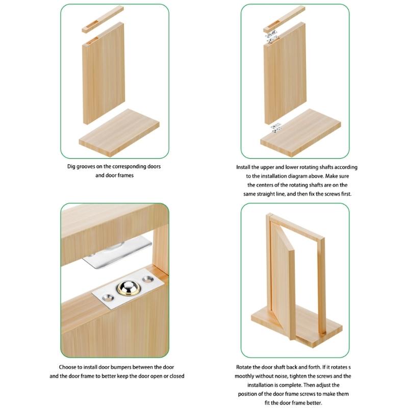 Wood Door Pivots Hinges Stainless Steel Concealed Door Hinge 360 Degree Rotation Invisible Pivots Door Hardware