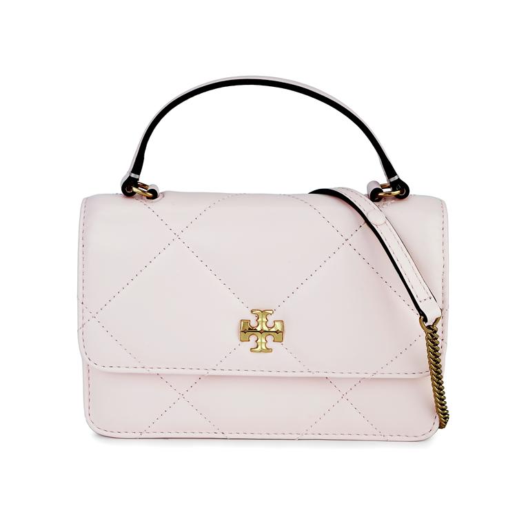 Tory Burch Kira Diamond Quilted Chain Shoulder Bag Magnetic Closure Napa Leather Mini Crossbody Handbag Women handbags Rose-Pink 158326-651