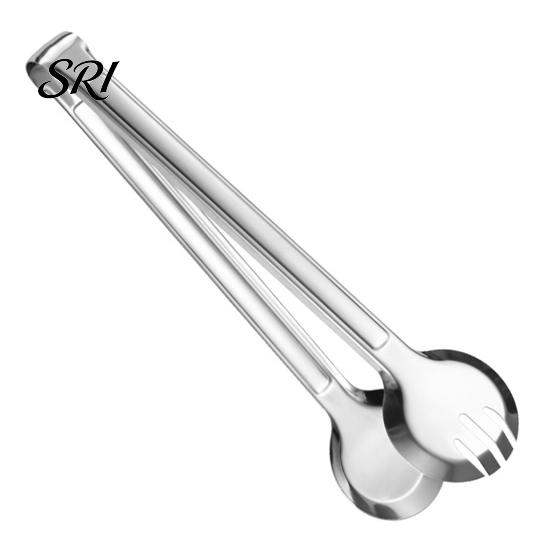 Hollow Design Food Clip Stainless Steel Serving Tongs U-Shaped Non-Slip Kitchen Chuck Oil Draining for BBQ Baking Buffet Cooking