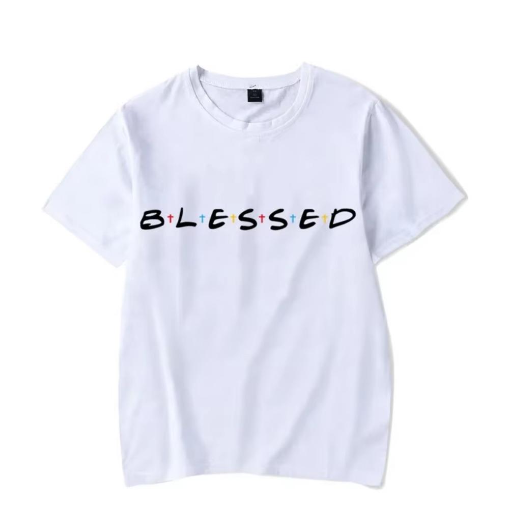Trendy Summer Fashion Tshirts Men Women T-shirt Blessed Funny Black Tshirts Vintage T Shirt Short Sleeve Tops Tshirts for Men
