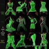 Linlinting Plus Size Glow-in-the-Dark Fishnet Bodystocking with Luminous Bandeau and Socks