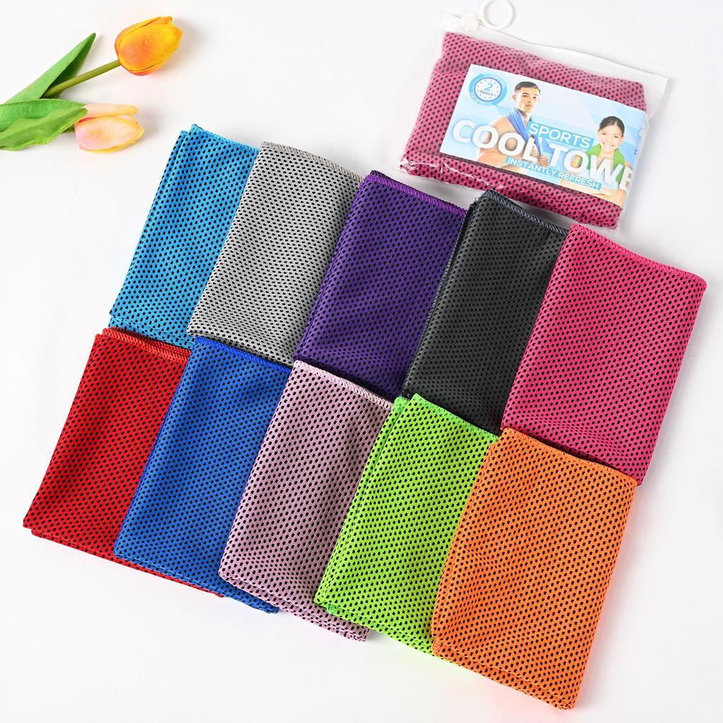 Serviette de Sport Rafraîchissante en Soie Glacée - Séchage Rapide, Logo Personnalisable, Parfaite pour le Fitness au Printemps et en Été