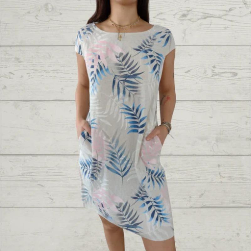 

Летнее Новое Платье С Коротким Рукавом Свободного Кроя С Принтом, Модное Элегантное А-силуэта, Вечернее, Короткое, С Карманом, Для Офиса, Отпуска, Повседневное, Простое XXXL абрикосовый