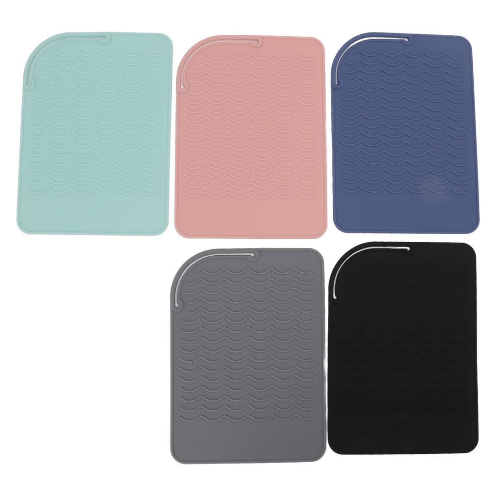 5Pcs Heat Resistant Silicone Mat Pouch for Curling Irons Hair Straighteners Flat Irons