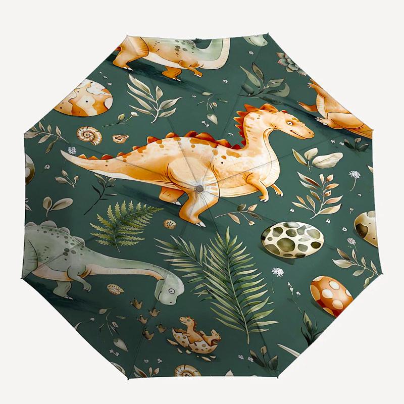 

1PC Dinosaur Pattern Umbrella-8-Rib Reinforced, Automatic Open, Lightweight & Durable, Fashion Accessory for Outdoor, Beach L0379
