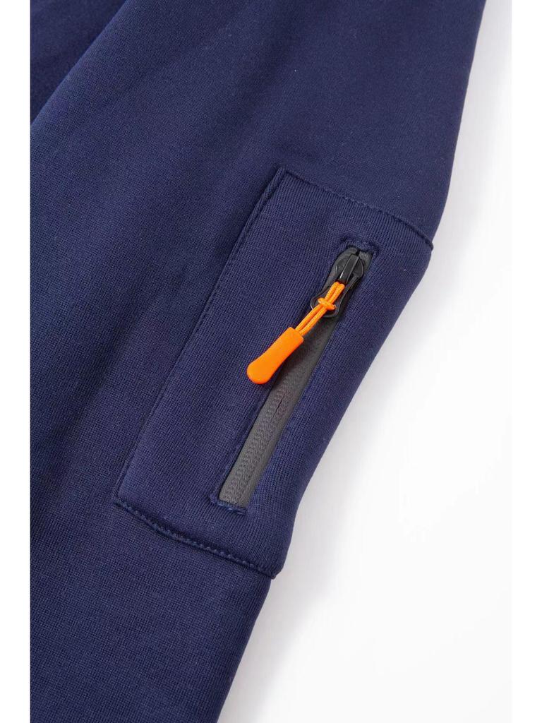 Men's Multi-Zip Pocket Hoodie, European Size, 220g Fabric, Autumn/Winter Style Sweatshirt