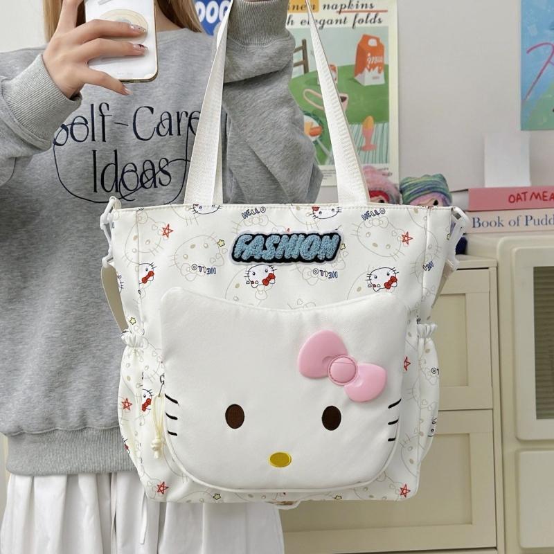 

Cute Cartoon-themed Kitty Shoulder Bag New Anime Nylon Crossbody Bag Sweet Portable Anime Shoulder Bag Women s Tote Handbag
