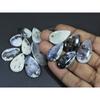 290Cts. Natural Dendrite Opal Agate Pear Cabochon Loose Gemstone 15Pcs Lot C-1983