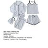 Women'S 7-Piece Satin Pajama Set Sexy Cami Top Button Down