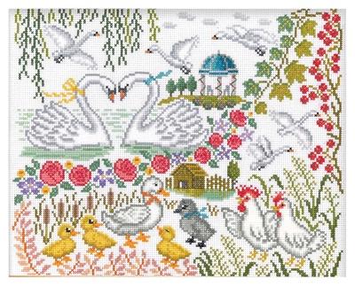 Olympus Thread Embroidery Kit Cross Stitch Nostalgic Story Design by Nitka The Ugly Duckling 7595 *Frames W-58 and W-59 Are Sold Separately.