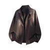 Men Vintage Loose Stand Collar Windproof Motorcycle Jacket Autumn