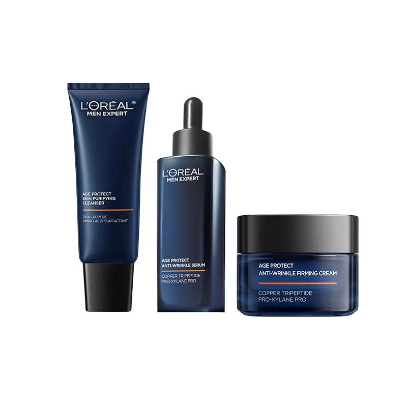 Loreal Paris Men s Muscle Moisturizing and Emulsifying Care , Moisturizing, Mens youthful skin source set - cleansing 130ml essence 50ml cream 50ml